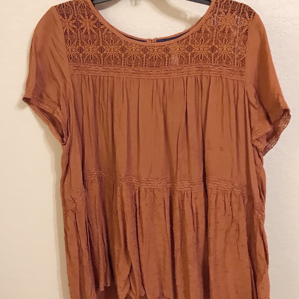 { High/Low Mustard Blouse }